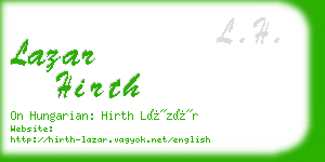 lazar hirth business card